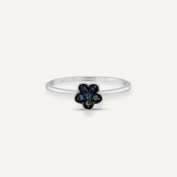 0.14 CT Sapphire Flower Shaped Ring - 5
