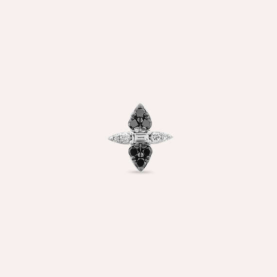0.16 CT Black Diamond White Gold Single Earring - 1