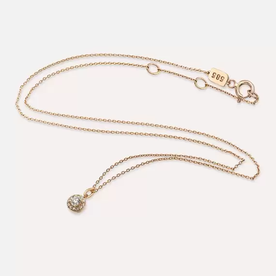 0.16 CT Diamond Rose Gold Necklace - 2