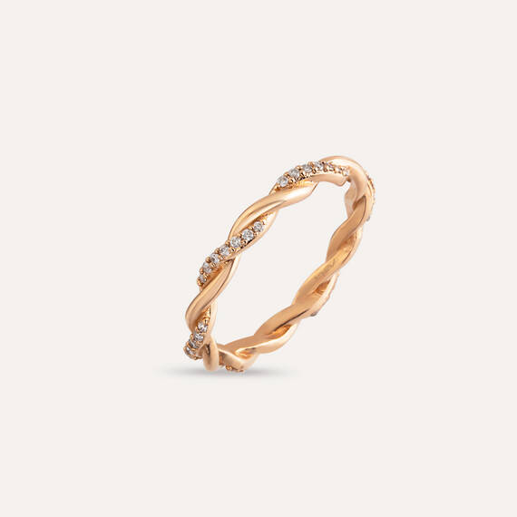 0.16 CT Diamond Rose Gold Spiral Ring - 3