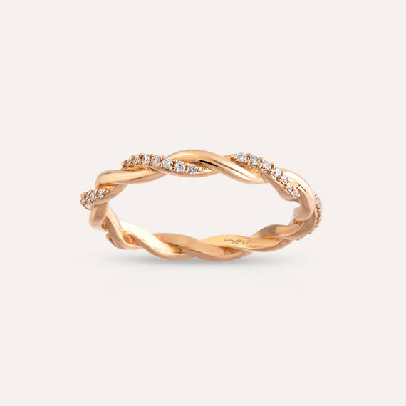 0.16 CT Diamond Rose Gold Spiral Ring - 2