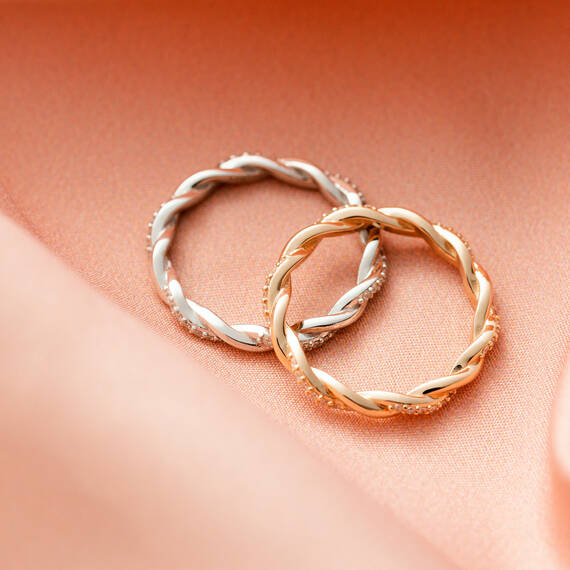 0.16 CT Diamond Rose Gold Spiral Ring - 6