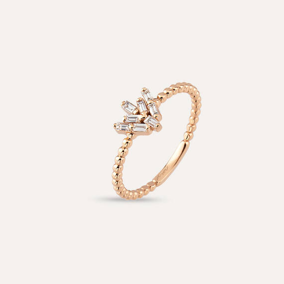 Nova 0.16 CT Baguette Cut Diamond Rose Gold Ring - 4