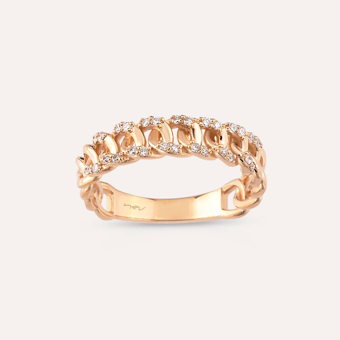 0.18 CT Diamond Rose Gold Chain Ring