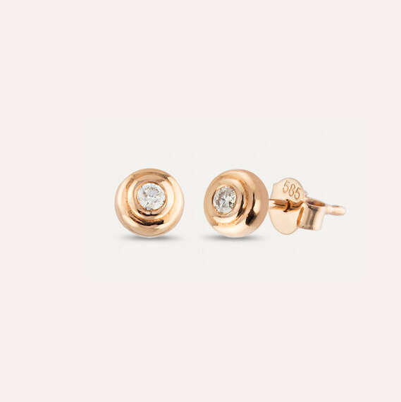0.18 CT Diamond Rose Gold Earring - 2