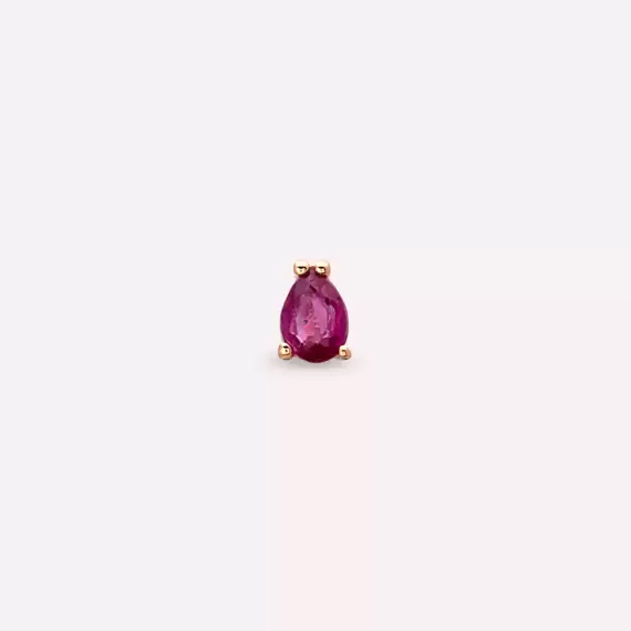 0.18 CT Pear Cut Ruby Rose Gold Piercing - 4
