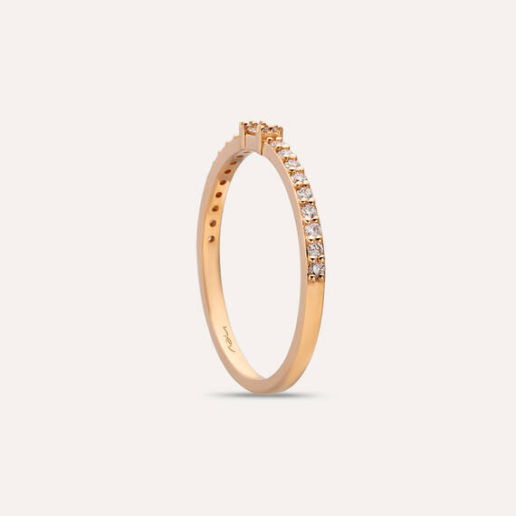 0.19 CT Baguette Cut Diamond Rose Gold Ring - 5