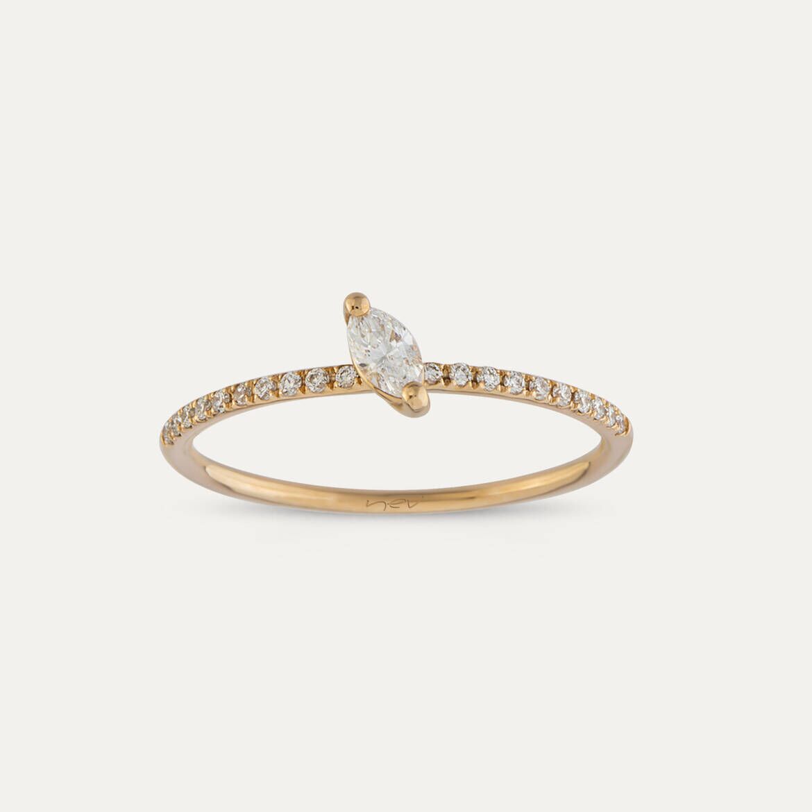 0.19 CT Marquise Cut Diamond Rose Gold Ring