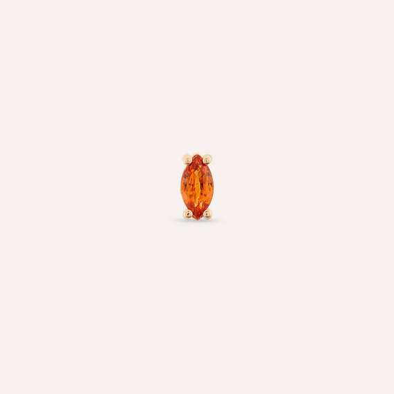 0.19 CT Orange Sapphire Rose Gold Single Earring - 4
