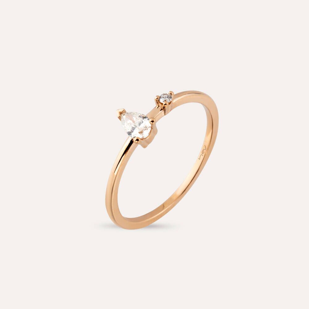 Mona 0.21 CT Pear Cut Diamond Rose Gold Ring