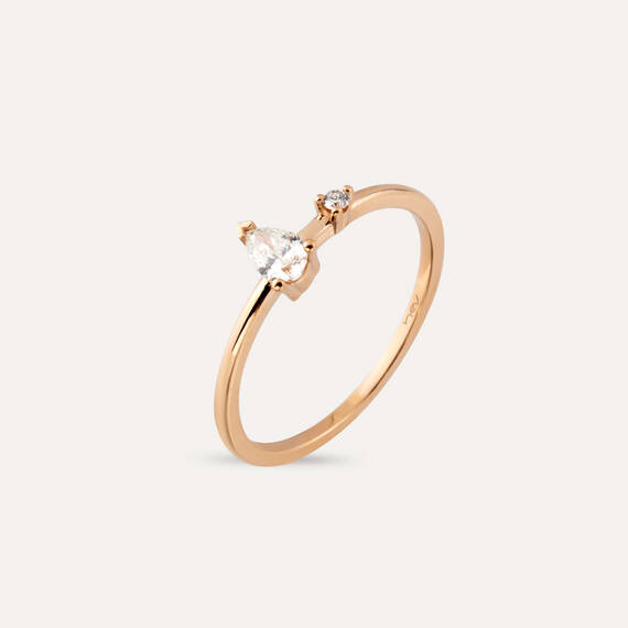 Mona 0.21 CT Pear Cut Diamond Rose Gold Ring - 1