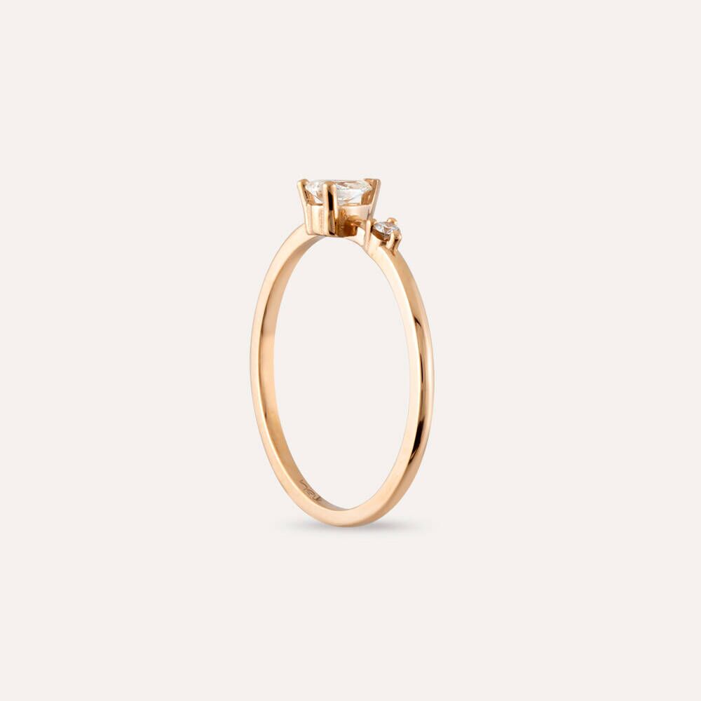 Mona 0.21 CT Pear Cut Diamond Rose Gold Ring