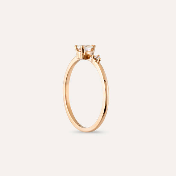 Mona 0.21 CT Pear Cut Diamond Rose Gold Ring - 4