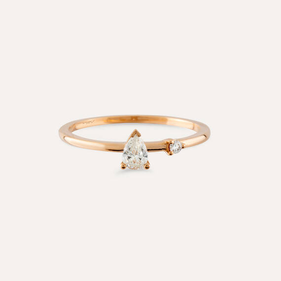 Mona 0.21 CT Pear Cut Diamond Rose Gold Ring - 5