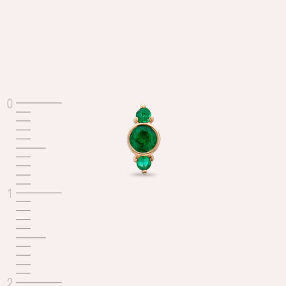 0.18 CT Emerald Rose Gold Single Earring - 5