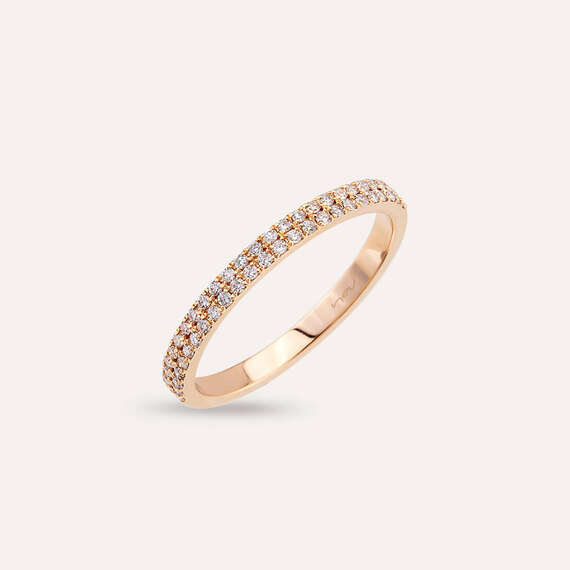 0.24 CT Diamond Rose Gold Half Eternity Ring - 3