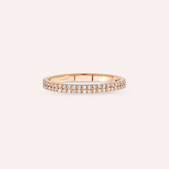 0.24 CT Diamond Rose Gold Half Eternity Ring - 5