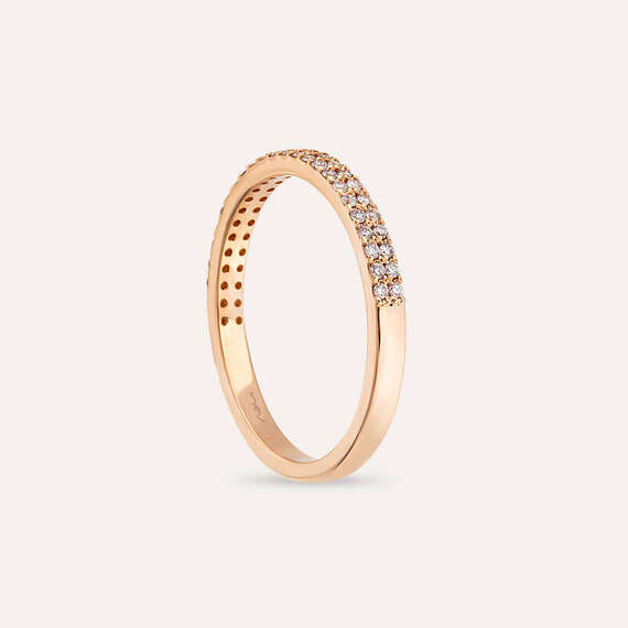 0.24 CT Diamond Rose Gold Half Eternity Ring - 6