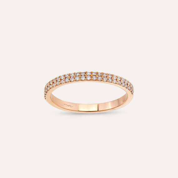 0.24 CT Diamond Rose Gold Half Eternity Ring - 1