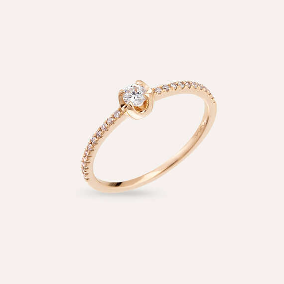 0.24 CT Diamond Rose Gold Ring - 3