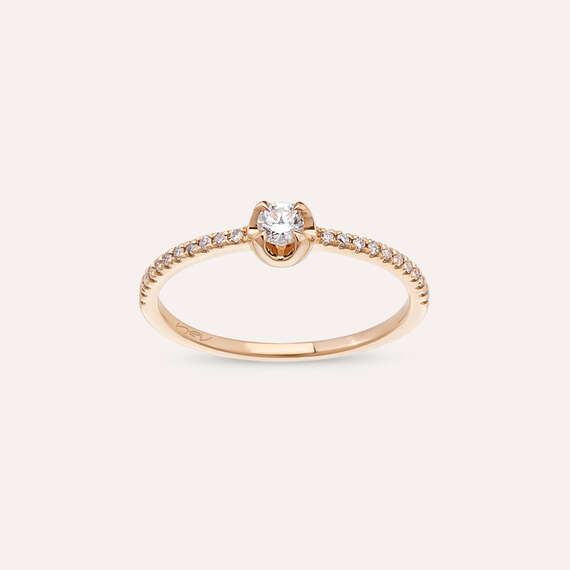 0.24 CT Diamond Rose Gold Ring - 1