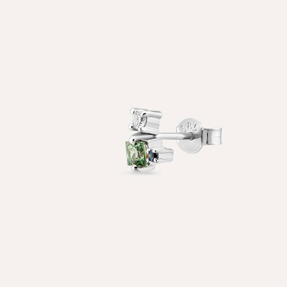 0.24 CT Green Sapphire and Blue Sapphire Mini Single Earring - 1