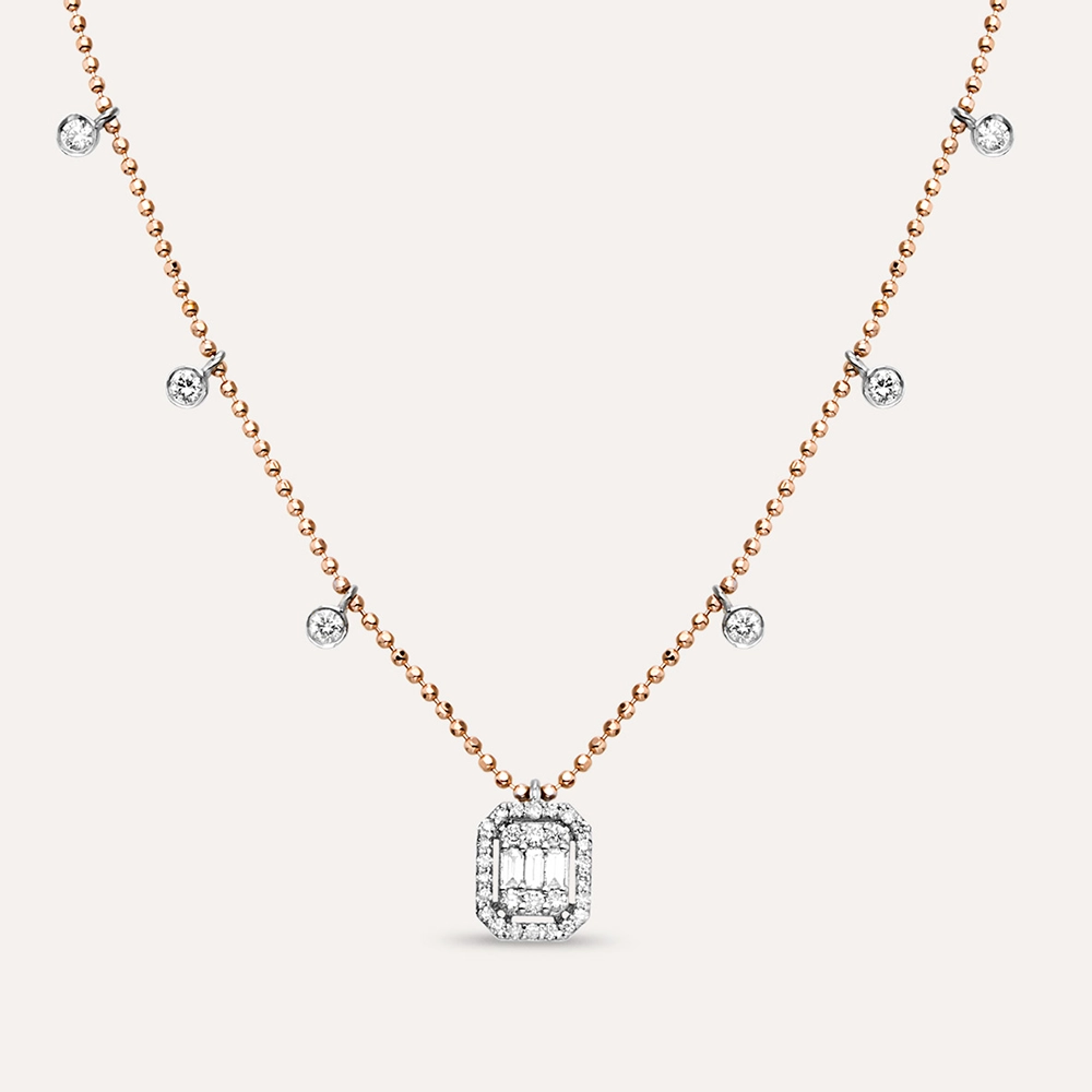 0.37 CT Baguette Cut Diamond Pendant - 2