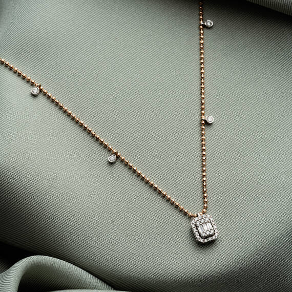 0.37 CT Baguette Cut Diamond Pendant - 3