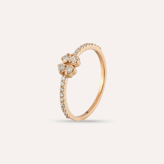 Fortune Diamond Rose Gold Clover Ring - 1