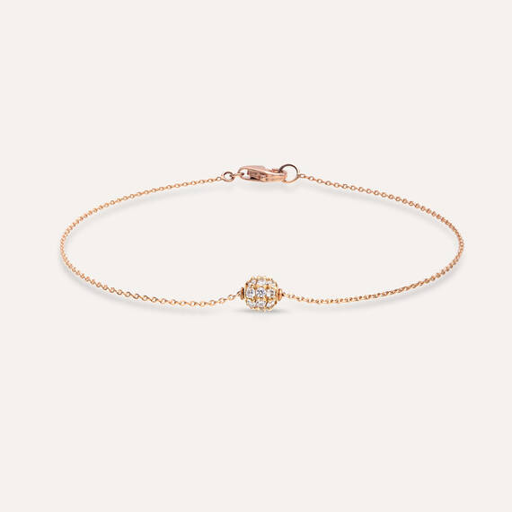 0.25 CT Diamond Rose Gold Sphere Bracelet - 1