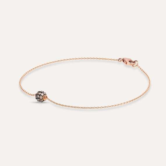 0.26 CT Brown Diamond Rose Gold Sphere Bracelet - 4