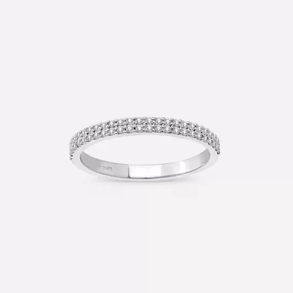 0.27 CT Diamond White Gold Half Eternity Ring - 1