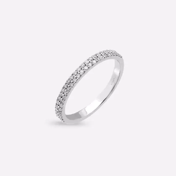 0.27 CT Diamond White Gold Half Eternity Ring - 3