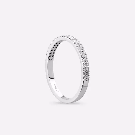 0.27 CT Diamond White Gold Half Eternity Ring - 6