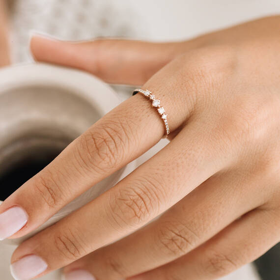 0.28 CT Diamond Rose Gold Ring - 4