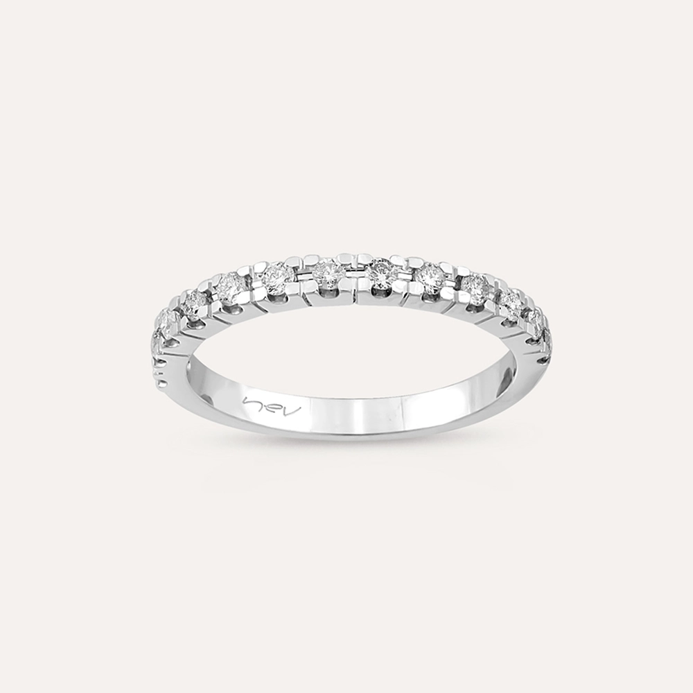 0.28 CT Diamond White Gold Half Eternity Ring - 1
