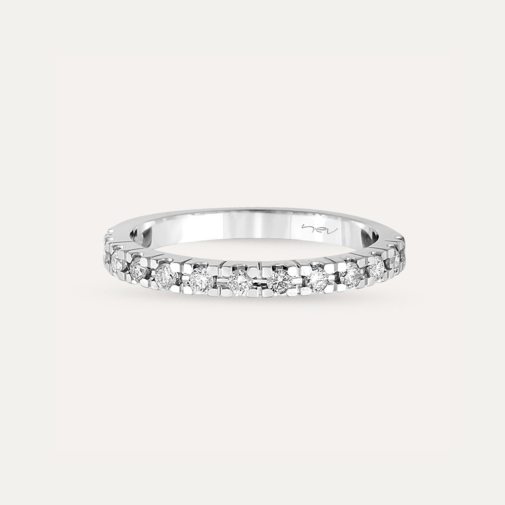 0.28 CT Diamond White Gold Half Eternity Ring - 3