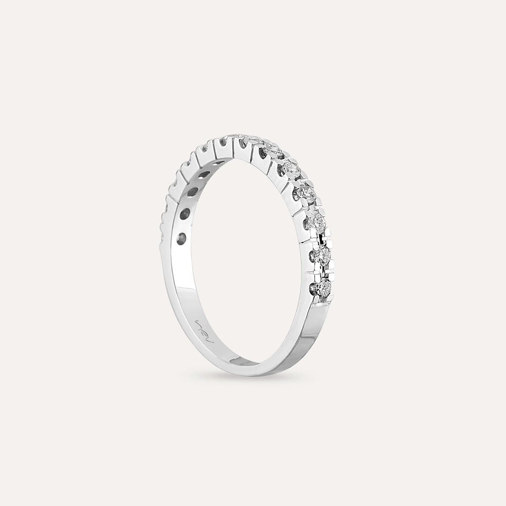 0.28 CT Diamond White Gold Half Eternity Ring - 4