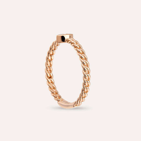 0.28 CT Marquise Cut Diamond Rose Gold Chain Ring - 5
