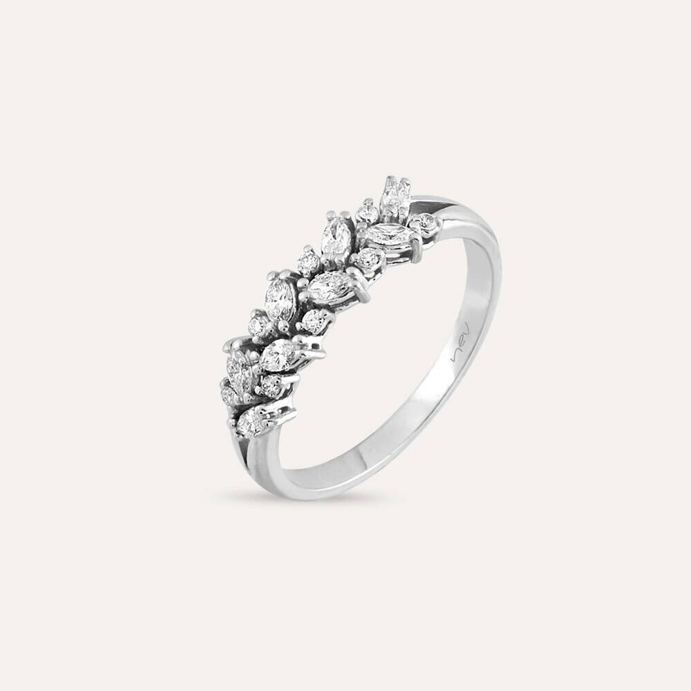 0.28 CT Marquise Cut Diamond White Gold Ring