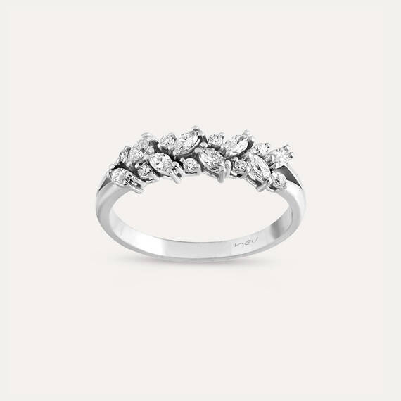 0.28 CT Marquise Cut Diamond White Gold Ring - 1