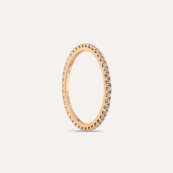 0.29 CT Diamond Eternity Rose Gold Ring - 5