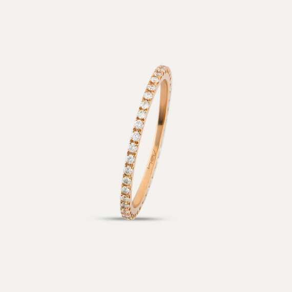 0.29 CT Diamond Eternity Rose Gold Ring - 4