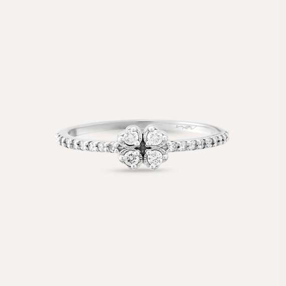 Fortune 0.29 CT Diamond White Gold Clover Ring - 6