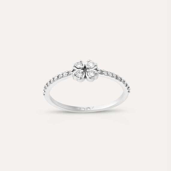 Fortune 0.29 CT Diamond White Gold Clover Ring - 3