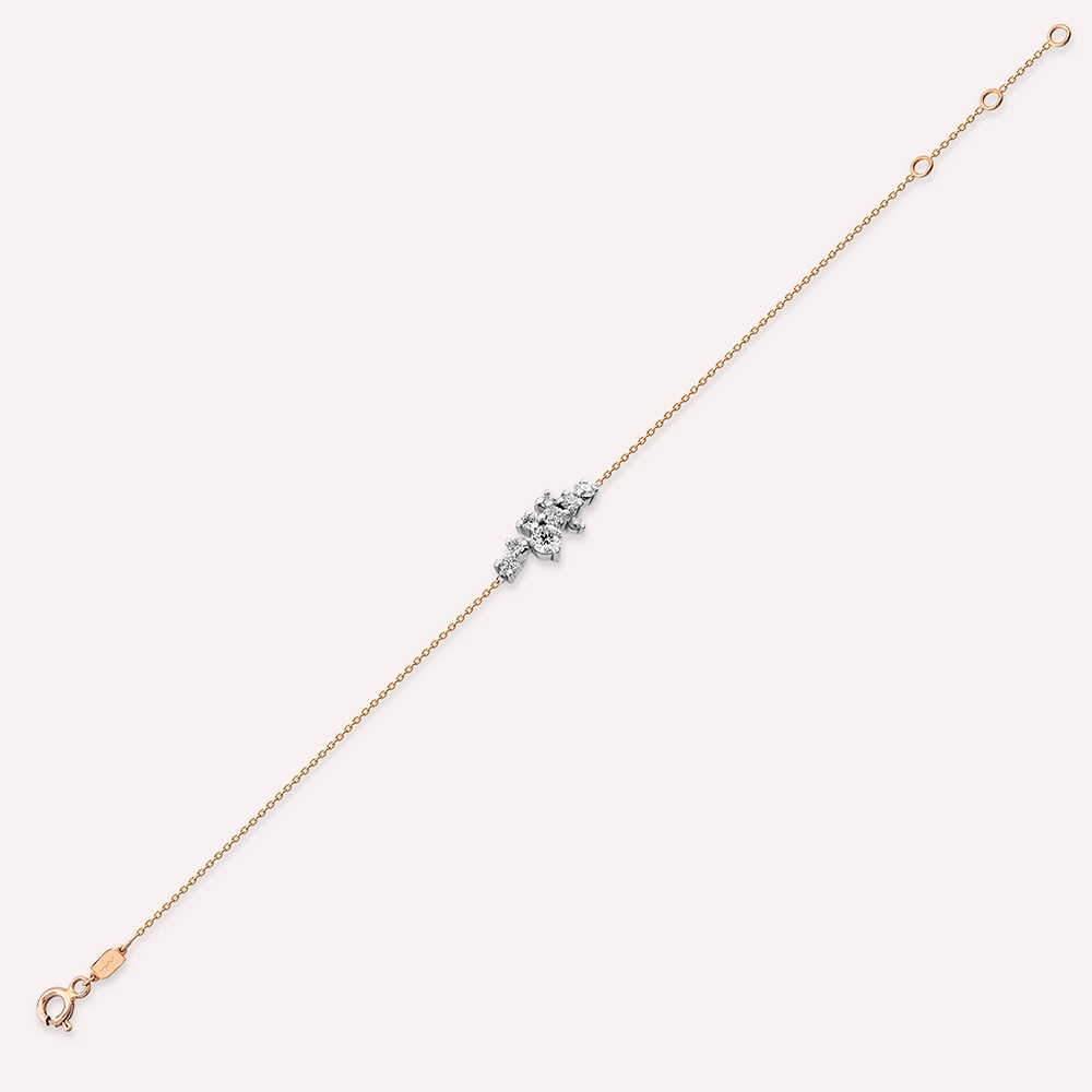 0.29 CT Diamond Rose Gold Bracelet - 7