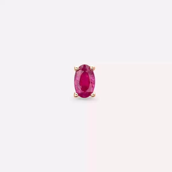 0.29 CT Oval Cut Ruby Rose Gold Piercing - 5