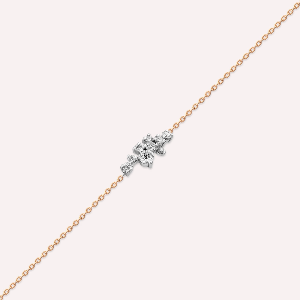 0.29 CT Pırlanta Taşlı Rose Altın Bileklik - 4