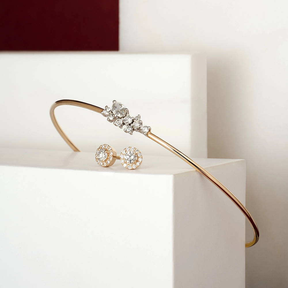 0.31 CT Diamond Rose Gold Earring - 4
