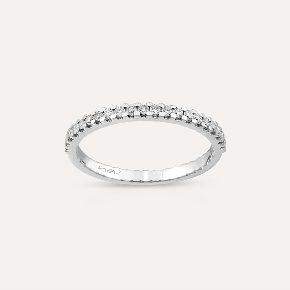 0.32 CT Diamond White Gold Half Eternity Ring - 1